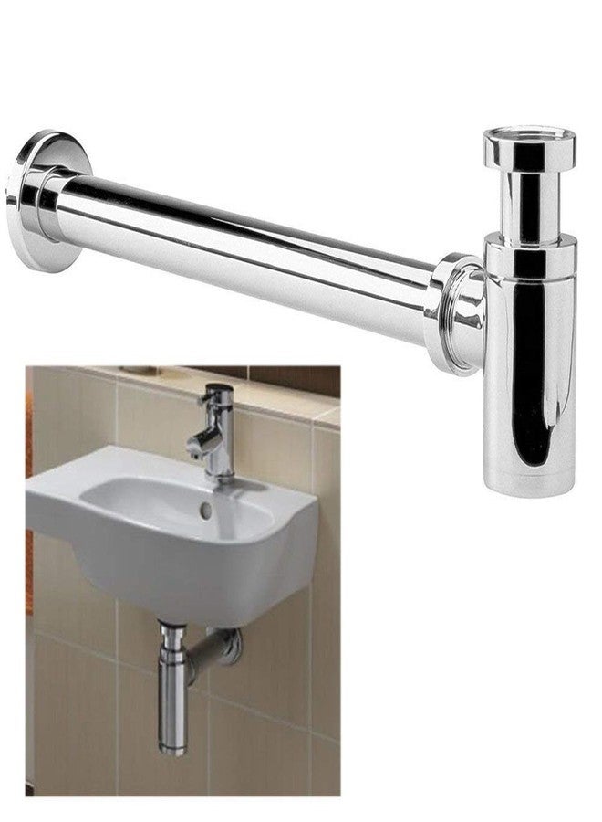 SPAZIO طقم مصيدة زجاجات من الفولاذ المقاوم للصدأ عالي الجودة من SPAZIO مع أنبوب تصريف قابل لتعديل الارتفاع للحمام، حوض الغسيل، حوض المطبخ، مطلي بالكروم - Image 5